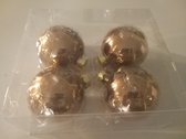 4 kerstballen brons glans 67 mm
