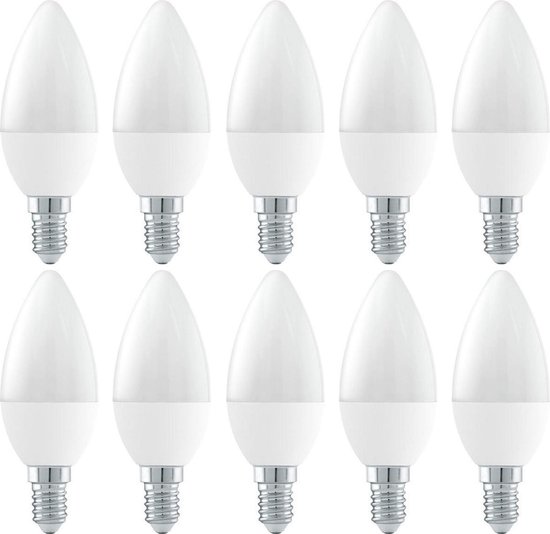 Kaarslamp C37 E14 10 stuks | LED 6W=41W gloeilamp | warmwit 3000K