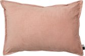 Sierkussen - Woonkamerkussen Van Rib Fluweel In De Maat 40x60cm, In De Kleur Licht Roze