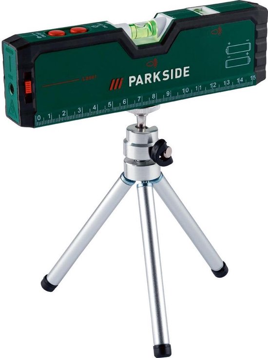 Parkside® - Laserwaterpas - Kruislijnlaser - Bouwlaser - Met mini-statief - Pointerfunctie - LED verlichting