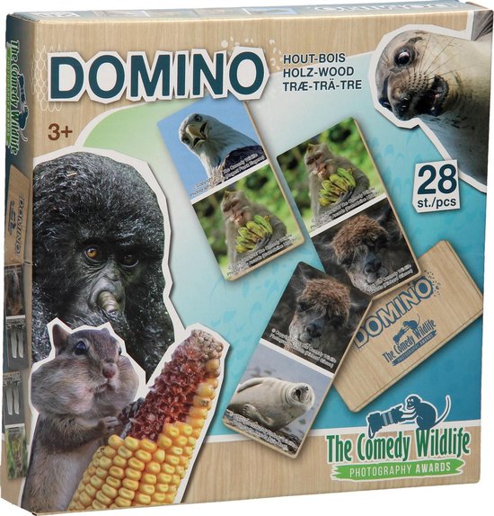 Afbeelding van het spel Houten Domino | The Comedy Wildlife | 28 Stukjes
