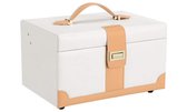 MIRA Home - Sieradendoos - Juwelenhouder - Sieradenhouder - Wit/bruin - Hout - 25.2x17x18