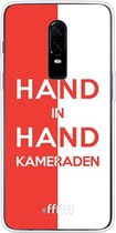 OnePlus 6 Hoesje Transparant TPU Case - Feyenoord - Hand in hand, kameraden