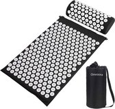 Omnixx® Acupunctuur Spijkermat - Mat Kussen en Draagtas - Drukpunten Massage mat en kussen Acupressuur - Zwart