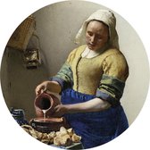 Staerkk  - Het Melkmeisje  Johannes Vermeer - Ø125 cm - Muurcirkel van dibond incl. bevestiging