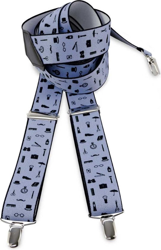 Sir Redman braces Barbershop, bleu clair / noir