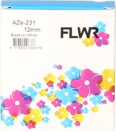 FLWR - Printetiket / TZe-231 / Zwart op Wit - geschikt voor Brother