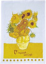 Theedoek kunstwerk de Zonnebloemen van Vincent van Go