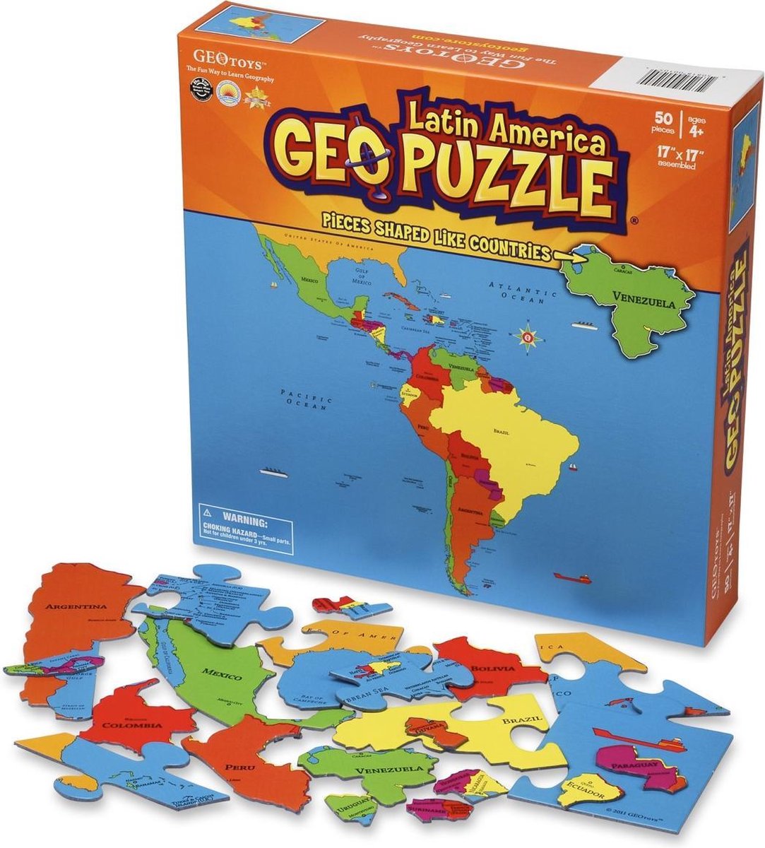 Geotoys Puzzel Latin America 50 stukken engelstalig 483x406 mm
