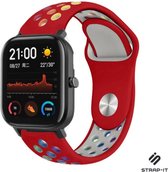 Siliconen Smartwatch bandje - Geschikt voor  Xiaomi Amazfit GTS sport band - kleurrijk rood - Strap-it Horlogeband / Polsband / Armband
