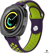 Siliconen Smartwatch bandje - Geschikt voor  Samsung Gear Sport sport band - paars/geel - Strap-it Horlogeband / Polsband / Armband