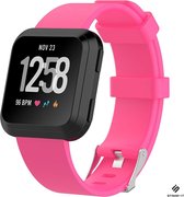 Siliconen Smartwatch bandje - Geschikt voor Fitbit Versa / Versa 2 silicone band - roze - Strap-it Horlogeband / Polsband / Armband - Maat: Maat L