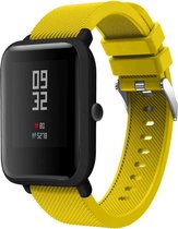 Siliconen Smartwatch bandje - Geschikt voor  Xiaomi Amazfit Bip silicone band - geel - Strap-it Horlogeband / Polsband / Armband