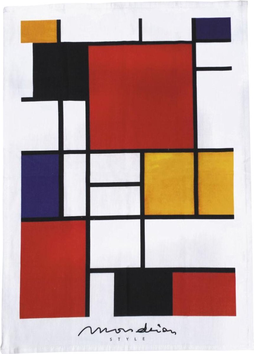 Theedoek kunstenaars Mondriaan style