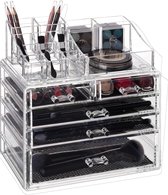 Relaxdays make-up organizer met 5 lades - acrylbox - opbergdoos - cosmeticabox - opbergbox - doorzichtig