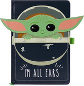 Hole In The Wall Star Wars The Mandalorian The Child I Am All Ears Crib Premium A5 Notebook