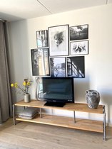 Mijn Design Huis - Tv meubel -TV kast industrieel - steigerbuis- massief hout