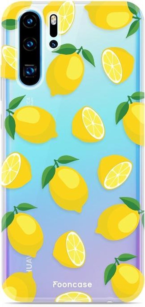 Fooncase Hoesje Geschikt voor Huawei P30 Pro - Shockproof Case - Back Cover / Soft Case - Lemons / Citroen / Citroentjes