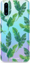Huawei P30 hoesje TPU Soft Case - Back Cover - Banana leaves / Bananen bladeren