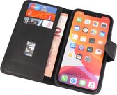 Lelycase Echt Lederen Booktype iPhone SE (2022 / 2020) / 8 / 7 hoesje - Zwart