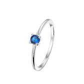 YO&NO - Ring - zilver - Aanschuifring - Saffier - 4mm - 18.5mm - Sieraden Vrouw - Gerhodineerd - Zilver 925