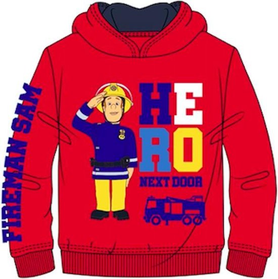 Brandweerman sam sweater - hoodie - rood - maat 98 / 3 jaar | bol.com