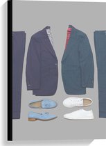 Canvas - Nette Mannen Pakken - 40x60cm Foto op Canvas Schilderij (Wanddecoratie op Canvas)