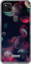 Google Pixel 4a Hoesje Transparant TPU Case - Jellyfish Bloom #ffffff