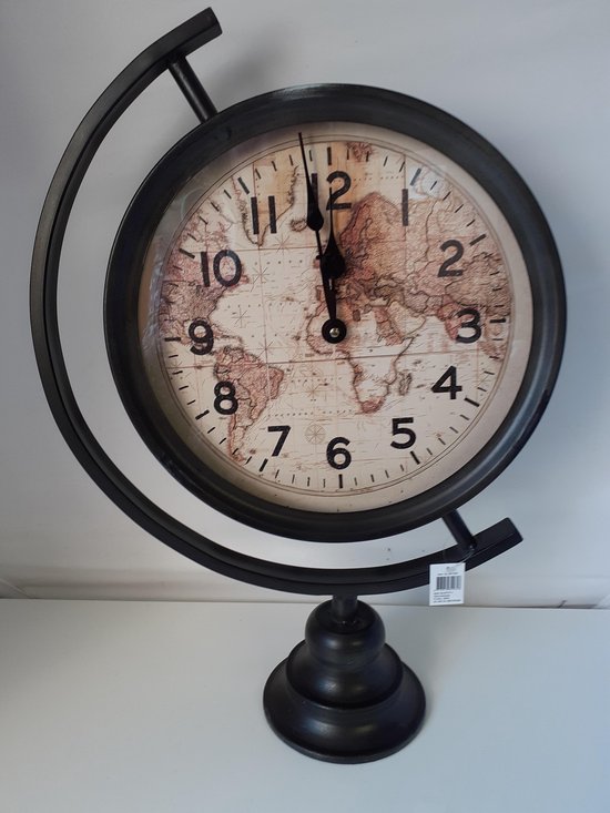 Staande Klok klok met wereldkaart van Manen 50x35x14 cm | bol.com