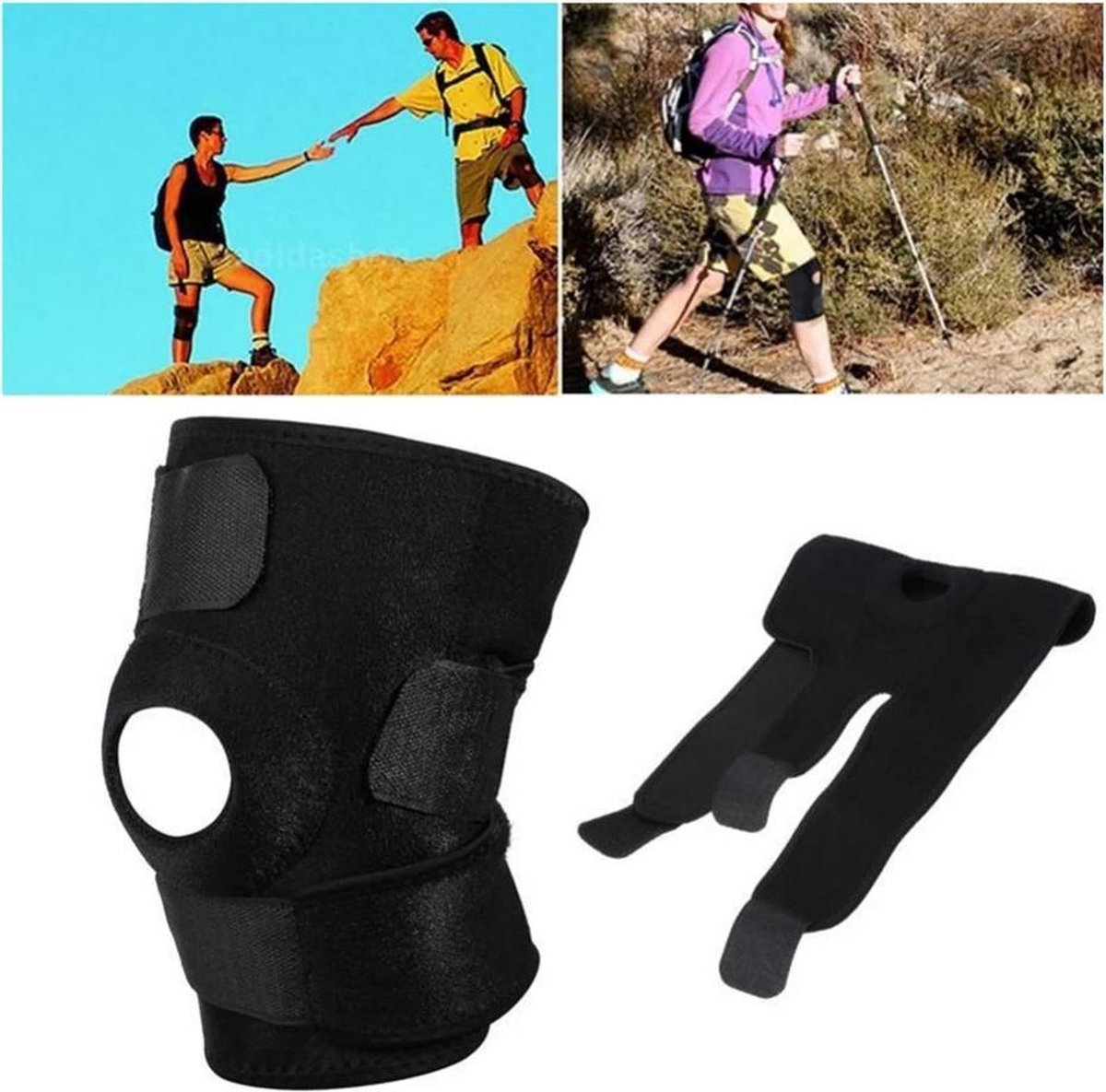 LOUZIR Knie Brace Ondersteuning - Verstelbare Kneepad Met Open Patella Brace - Neopreen - Outdoor Knie Protector - Knie bescherming — afbeelding 5