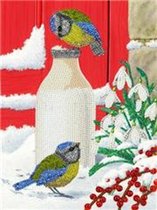 Crystal Art Giant XL Card, Birds Milkshake, 28,5x21 cm