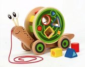 Hape Houten Walk-A-Long Slak Trekdier - Multicolor Hape Houten Walk-A-Long Slak Trekdier - Multicolor