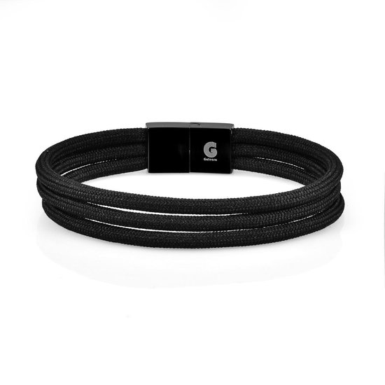 Armband dames Touw Zwart 22,5cm Nylon Textiel Galeara Design ZEUS | bol.com
