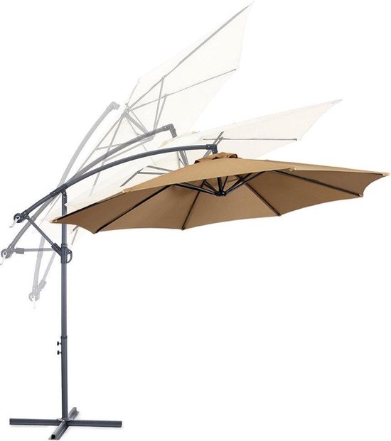 kwaliteit eend Uitwerpselen Zwevende parasol | Zweefparasol |met parasol voet Ø 270 cm kleur créme |  bol.com