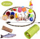Set de jouets pour GIZMO - 24 pièces - Canne à chat interactive, tunnel, jouets pour chats et souris - Jouets pour chaton