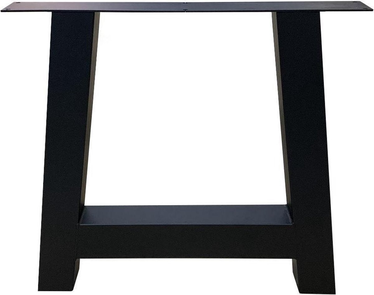 Furniture Legs Europe FLE - Stalen A tafelpoot 75 bij 8 cm en hoogte 72 cm zwart gepoedercoat (koker 8 x 8 cm)