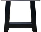 Zwarte A tafelpoot 72 cm met stelvoeten (koker 8 x 8 cm)