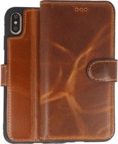 BAOHU Handmade Leer Telefoonhoesje - Wallet Case - Portemonnee Hoesje - Geschikt voor iPhone Xs Max - Bruin