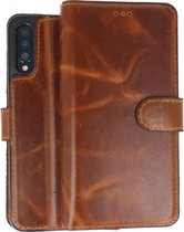 BAOHU Handmade Leer Telefoonhoesje Wallet Cases voor Samsung Galaxy A70 Bruin