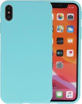 Premium Color Bescherming Telefoonhoesje - Backcover Hoesje - Achterkant Hoesje - Geschikt voor iPhone XS / iPhone X - Turquoise