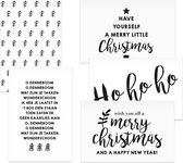 10 kerst ansichtkaarten | A6 formaat | zwart-wit | kerst | met enveloppen | studiomamengo