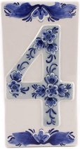 Huisnummer  4  Delfts Blauw - Souvenir