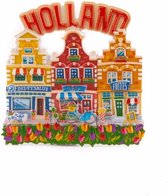 Magneet Polystone 3 Huisjes Holland Rood - Souvenir