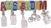 Magneet Amsterdam Glitter & Bedels Zilver - Souvenir
