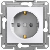 SCHNEIDER ELECTRIC ASFORA SERIE stopcontact enkel inbouw met randaarde  WIT