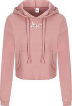 FitProWear Cropped Hoodie Dames - Roze - Maat S  - Korte trui - Korte Hoodie - Hoodie - Trui - Sporttrui - Sportkleding - Casual Kleding - Cropped Hoodie -