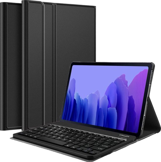 Lucht Ontslag nemen Gezamenlijk Samsung Galaxy Tab A7 2020 Hoesje Toetsenbord Keyboard Hoes - Zwart |  bol.com