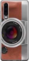 Huawei P30 hoesje - Vintage camera - Soft Case Telefoonhoesje - Print / Illustratie - Bruin
