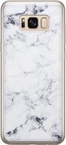 Leuke Telefoonhoesjes - Hoesje geschikt voor Samsung Galaxy S8 - Marmer grijs - Soft case - TPU - Grijs