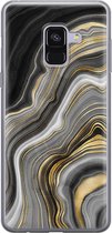 Samsung Galaxy A8 2018 hoesje siliconen - Marble agate - Soft Case Telefoonhoesje - Print / Illustratie - Goud